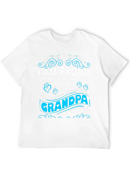 Proud Grandpa T-Shirt - Black Cotton Blend