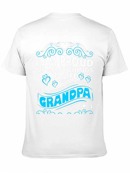 Proud Grandpa T-Shirt - Black Cotton Blend
