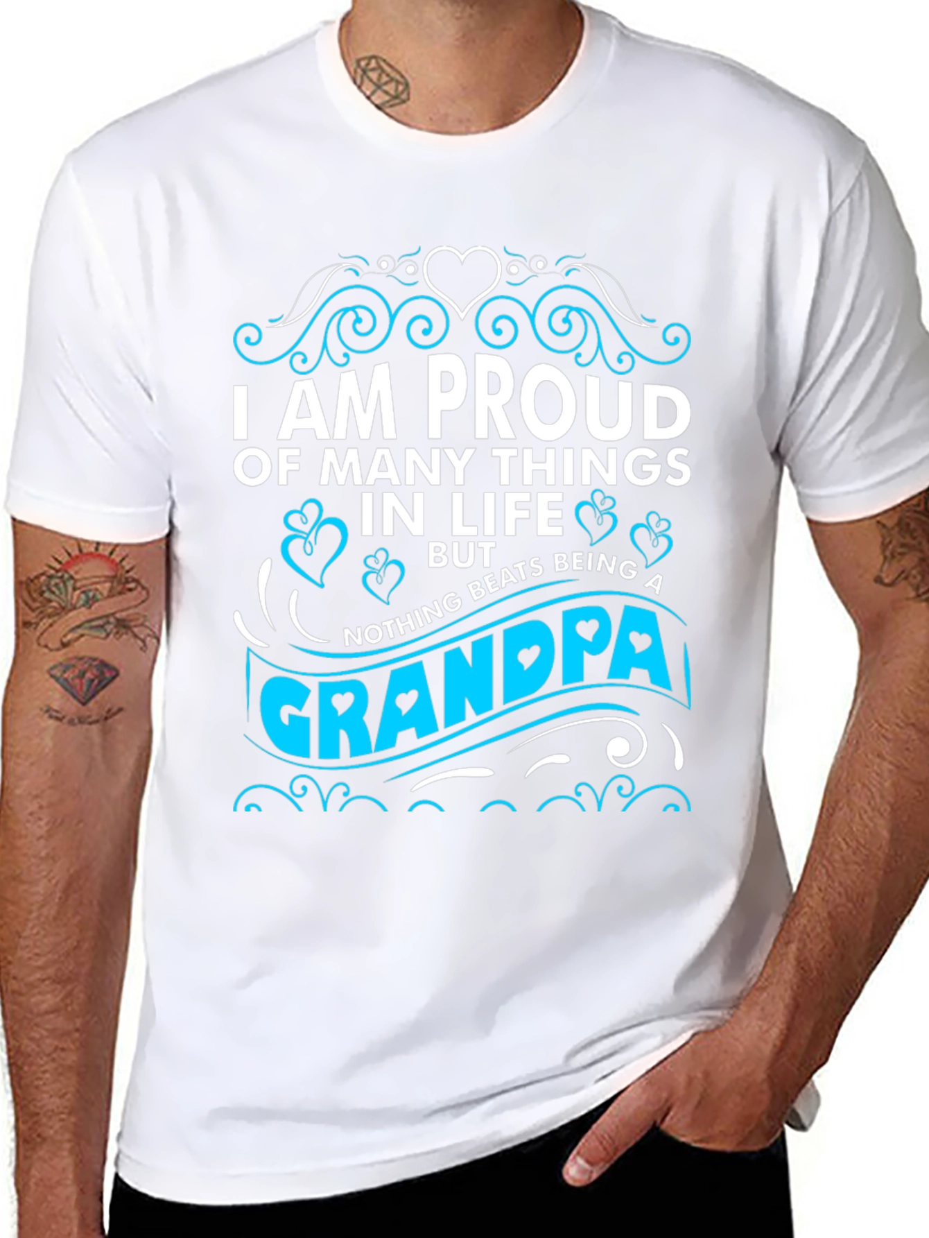 Proud Grandpa T-Shirt - Black Cotton Blend