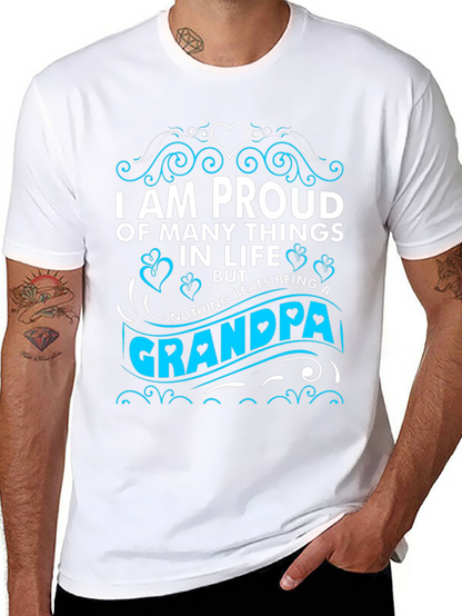 Proud Grandpa T-Shirt - Black Cotton Blend
