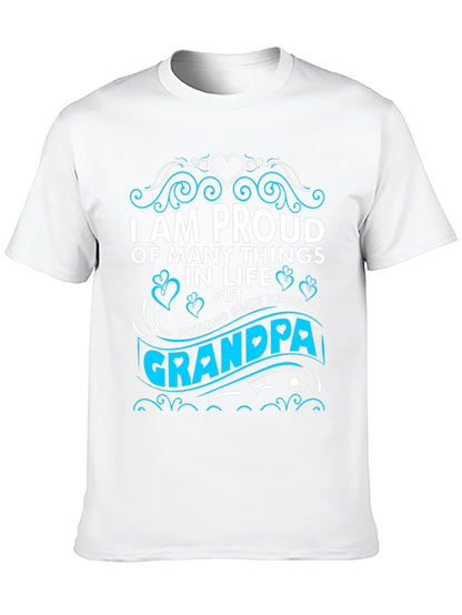 Proud Grandpa T-Shirt - Black Cotton Blend
