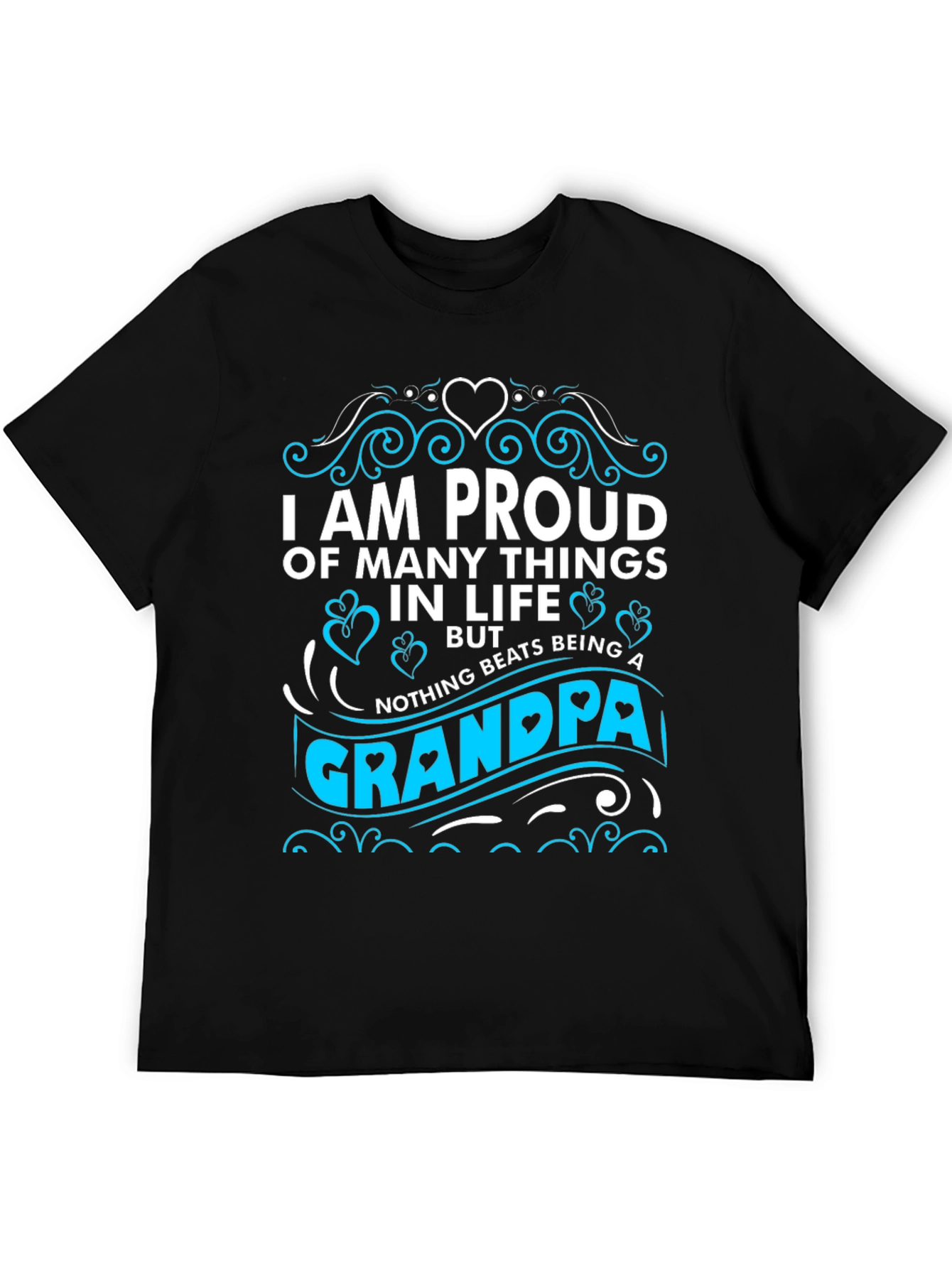 Proud Grandpa T-Shirt - Black Cotton Blend