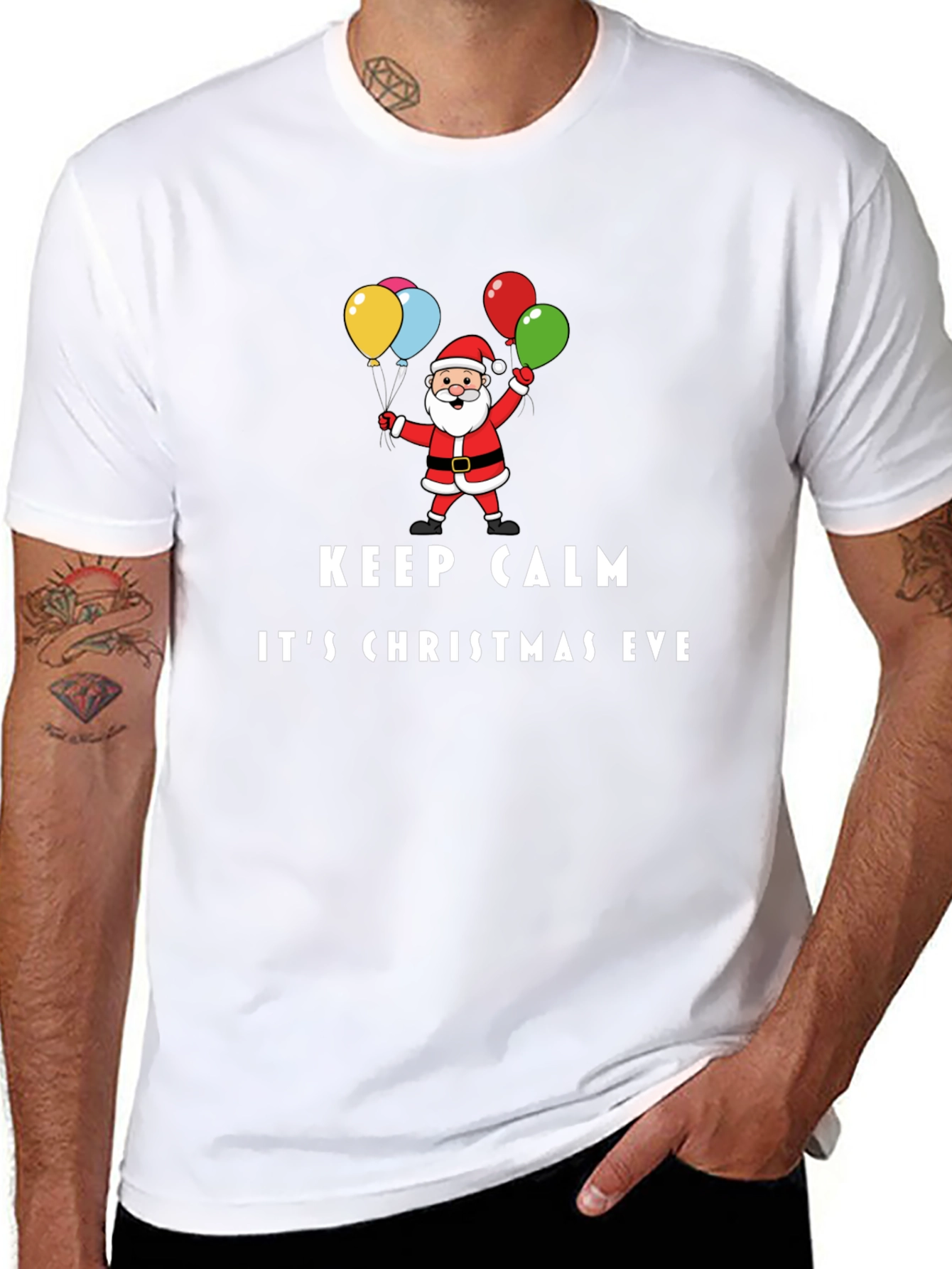 Keep Calm Its Christmas Eve Santa T-Shirt