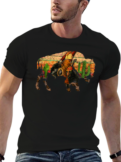 Buffalo Rider Graphic Tee - Western Style
