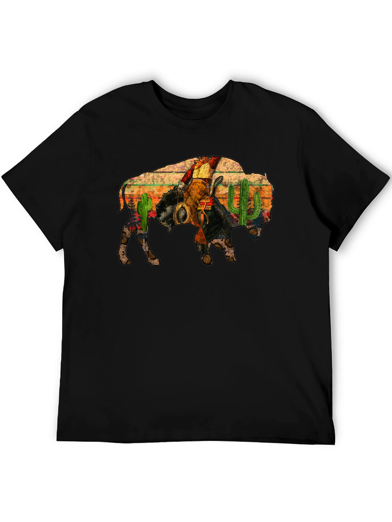 Buffalo Rider Graphic Tee - Western Style