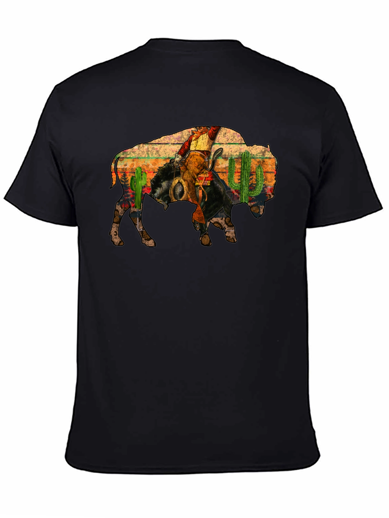 Buffalo Rider Graphic Tee - Western Style