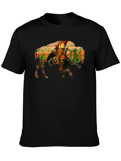 Buffalo Rider Graphic Tee - Western Style