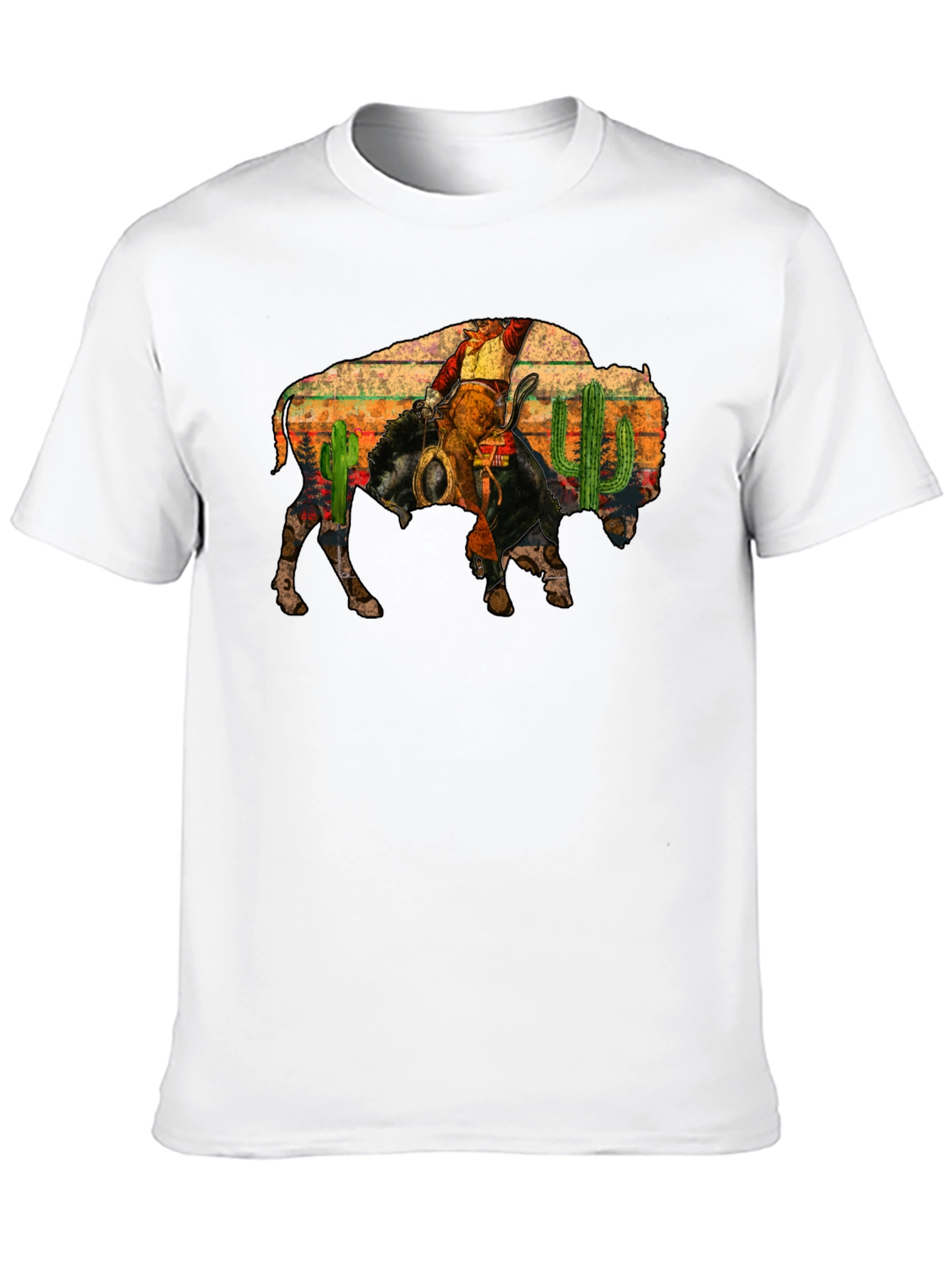 Buffalo Rider Graphic Tee - Western Style