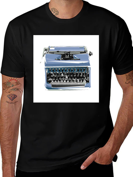 Retro Typewriter Graphic Tee - Black