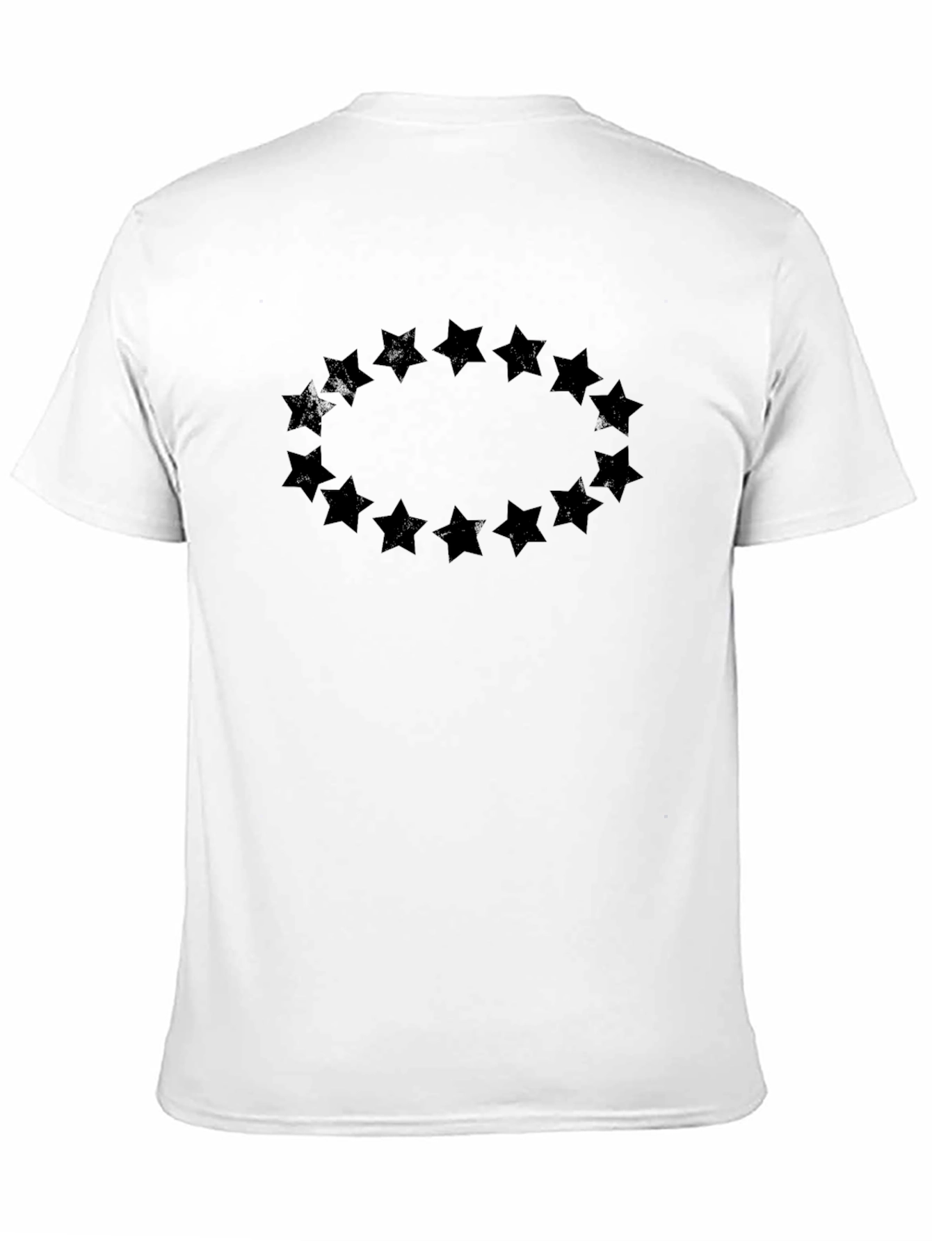 Mens Black T-Shirt with Star Circle Design