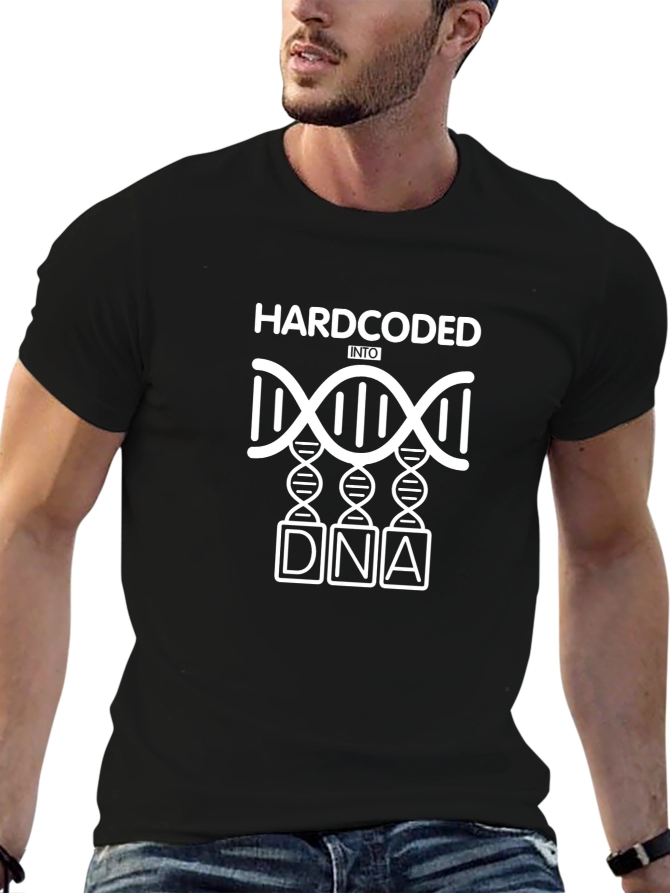 Hardcoded Into DNA Black Graphic T-Shirt