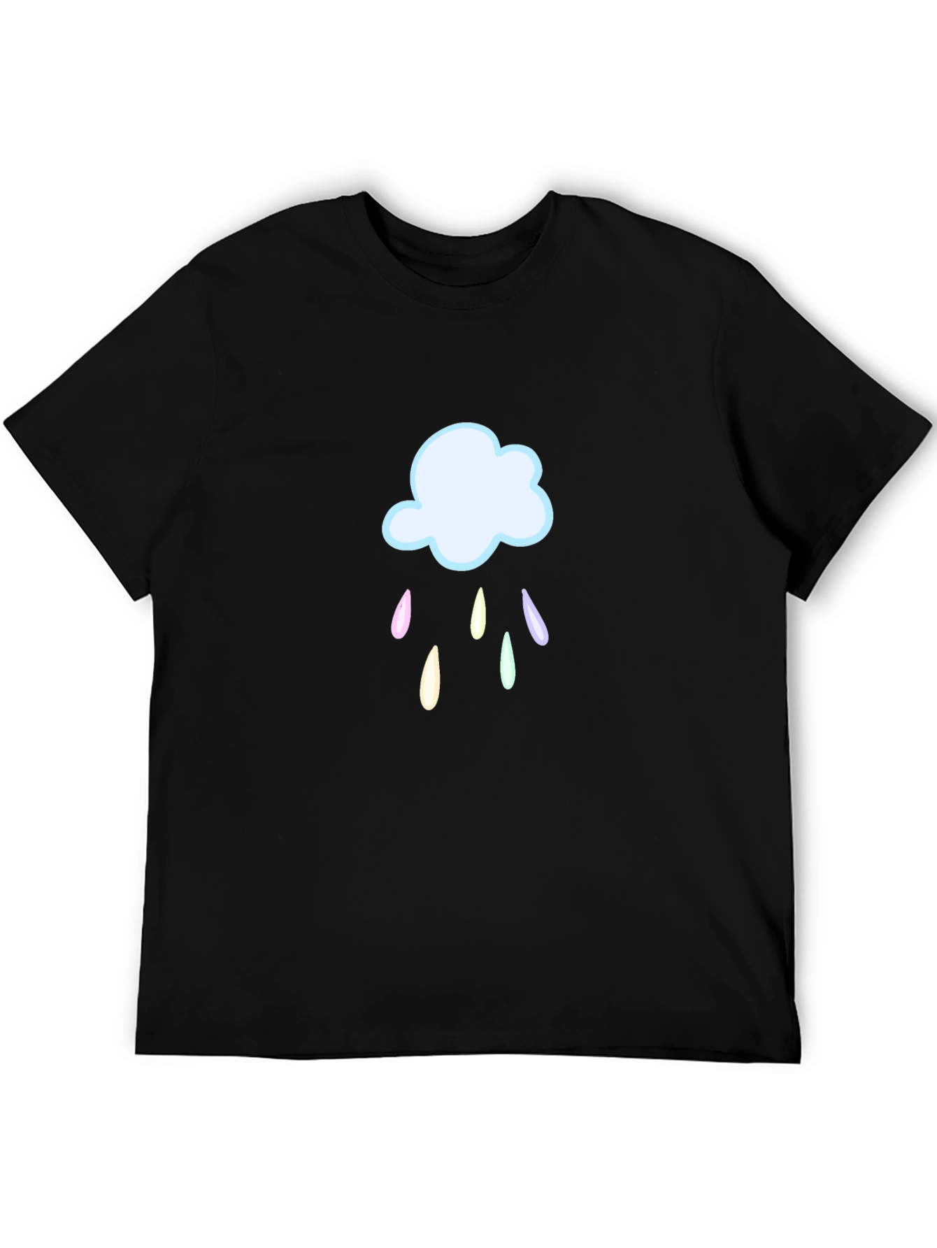 Rainy Cloud Graphic T-Shirt - Black Cotton Tee