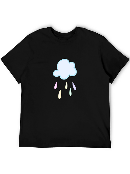 Rainy Cloud Graphic T-Shirt - Black Cotton Tee
