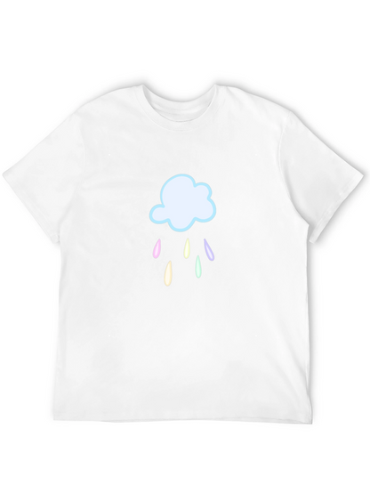Rainy Cloud Graphic T-Shirt - Black Cotton Tee
