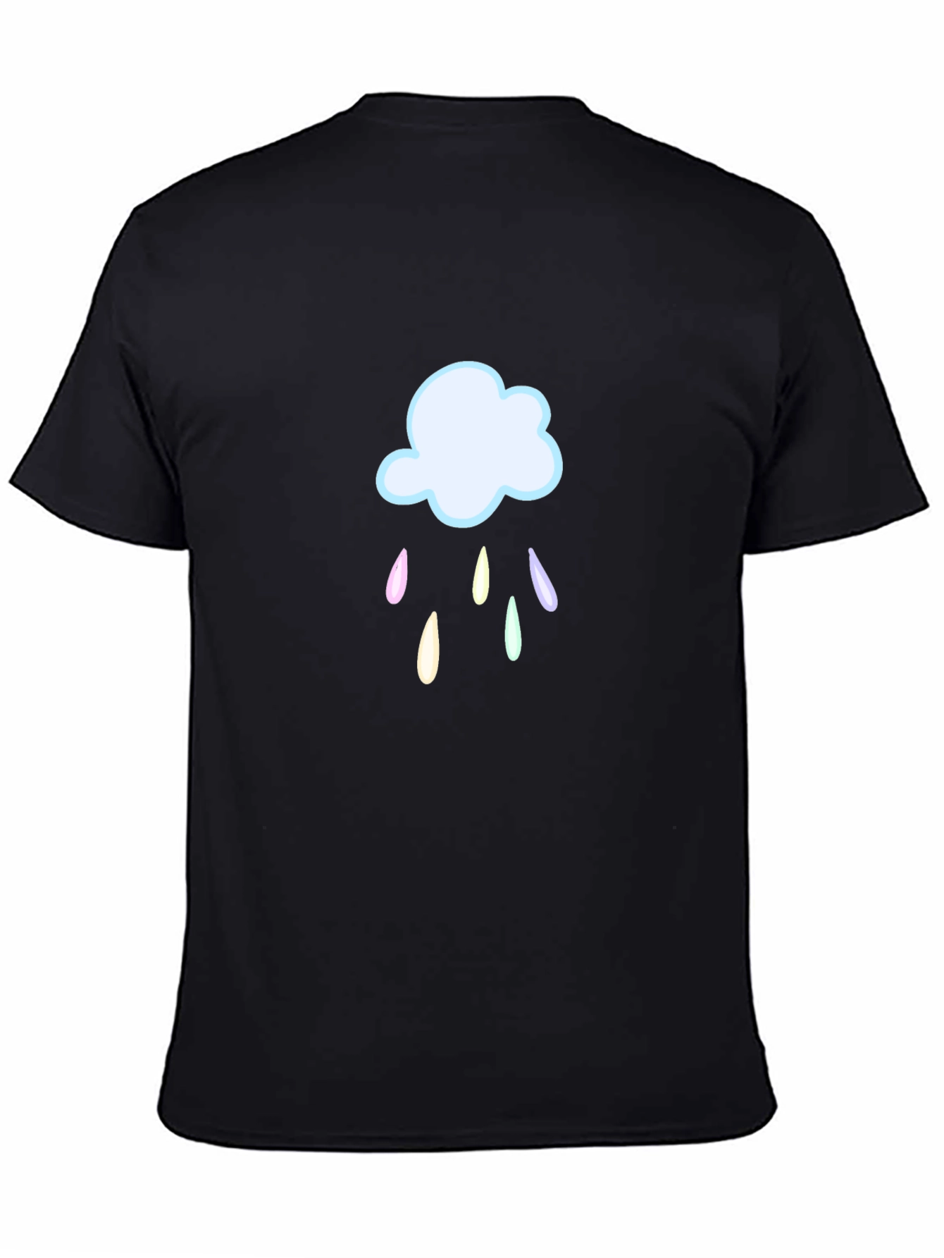 Rainy Cloud Graphic T-Shirt - Black Cotton Tee