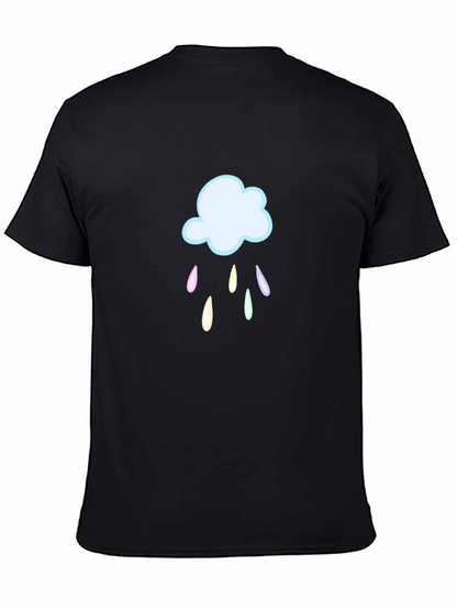 Rainy Cloud Graphic T-Shirt - Black Cotton Tee
