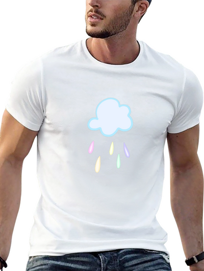Rainy Cloud Graphic T-Shirt - Black Cotton Tee