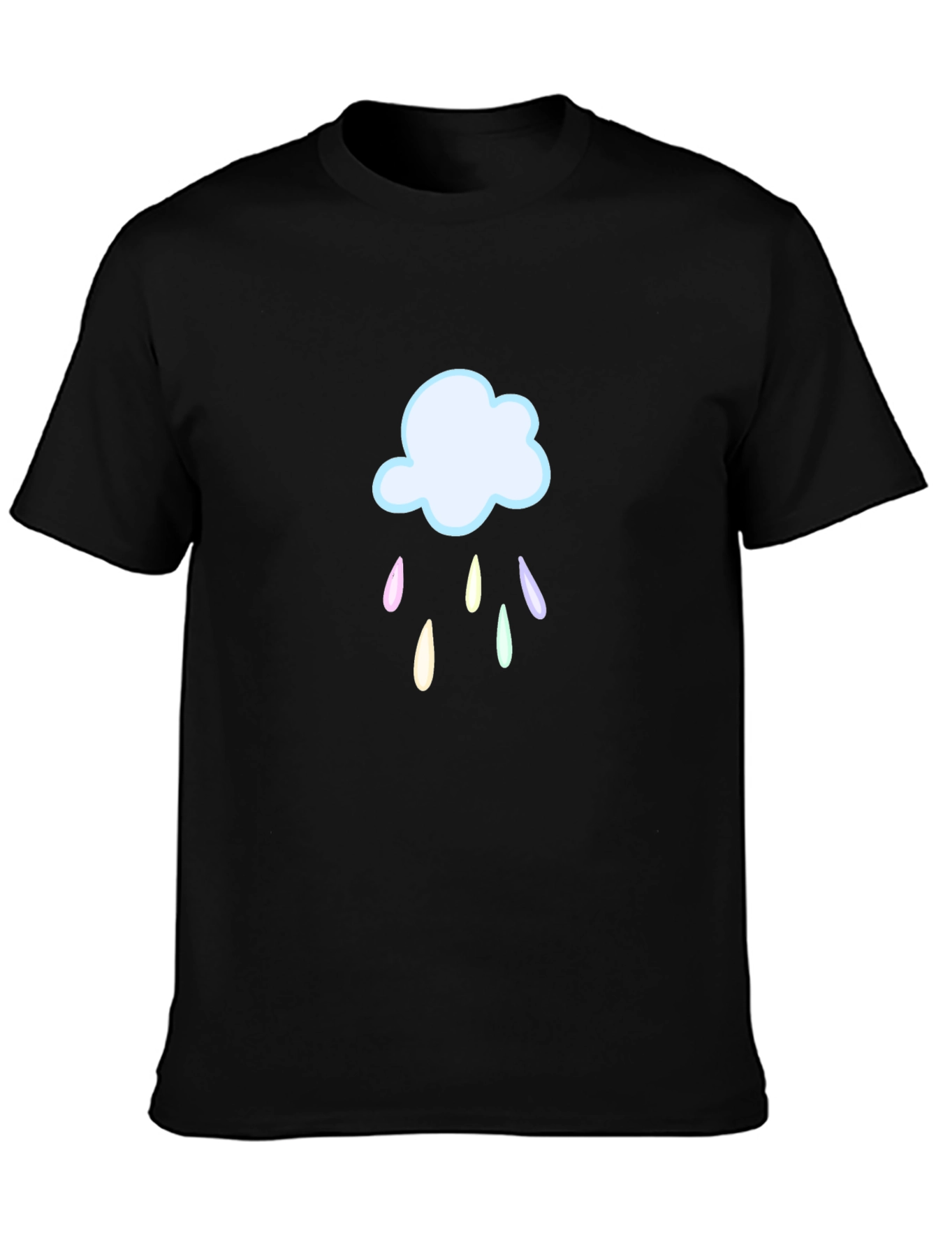 Rainy Cloud Graphic T-Shirt - Black Cotton Tee