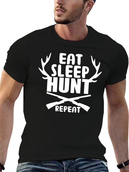 Eat Sleep Hunt Repeat Graphic Tee - Black