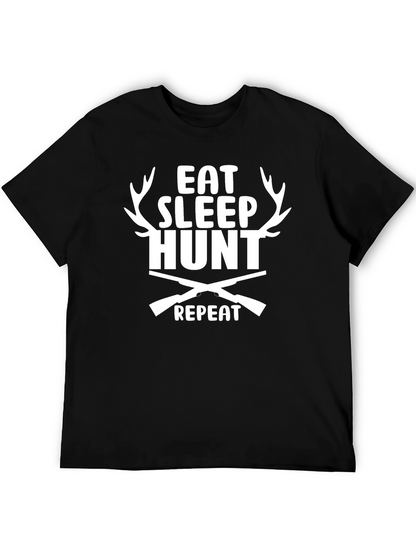 Eat Sleep Hunt Repeat Graphic Tee - Black