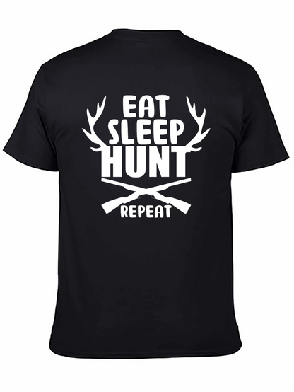 Eat Sleep Hunt Repeat Graphic Tee - Black