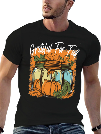 Grateful for Fall T-Shirt Pumpkin Design