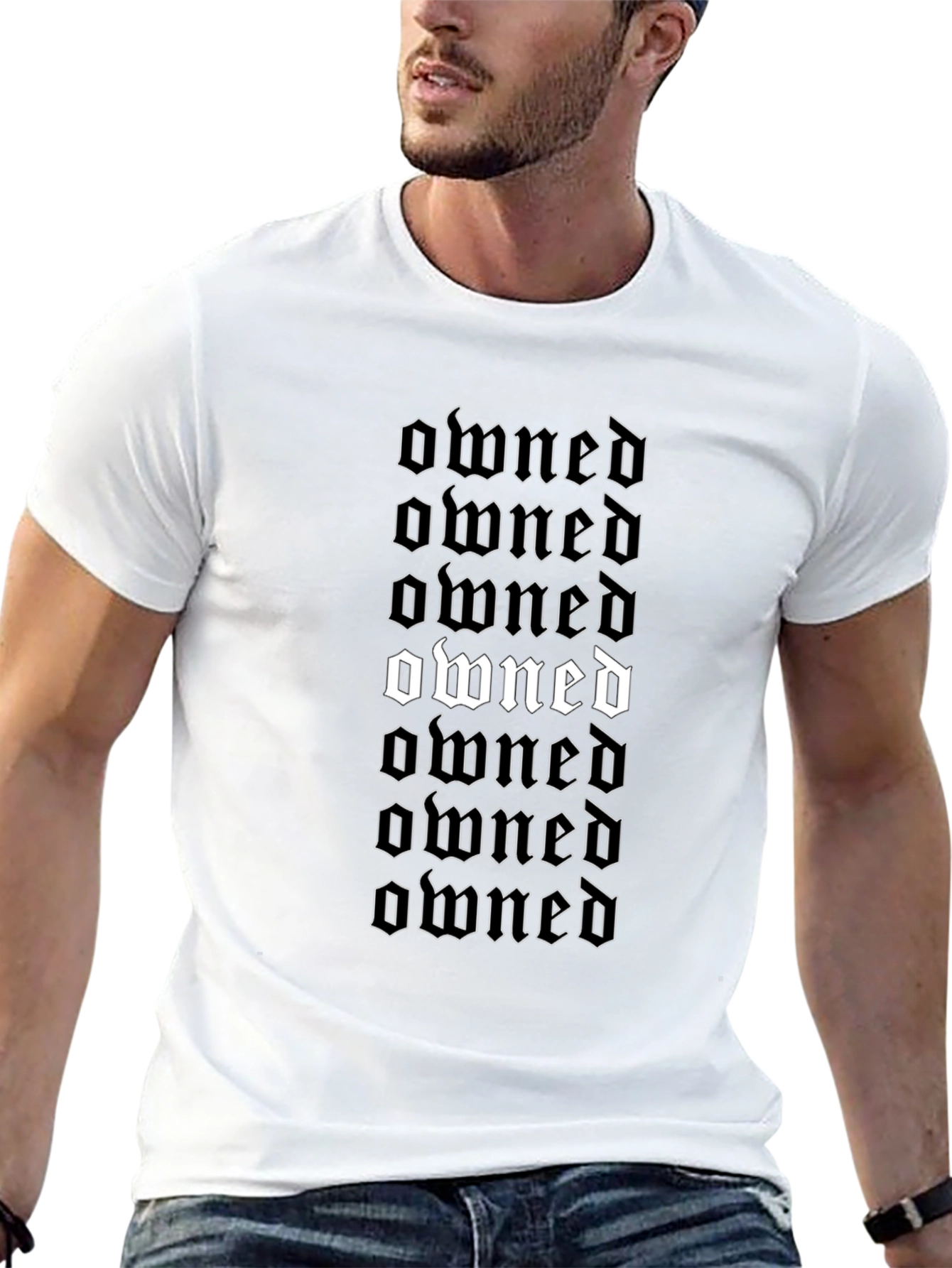 Owned Gothic Text T-Shirt - Bold Statement Tee