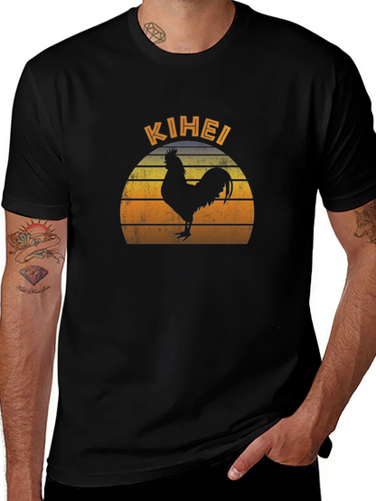 Kihei Rooster Sunset Graphic T-Shirt