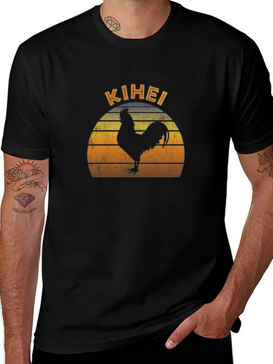 Kihei Rooster Sunset Graphic T-Shirt