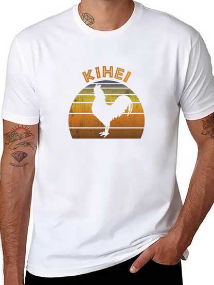 Kihei Rooster Sunset Graphic T-Shirt