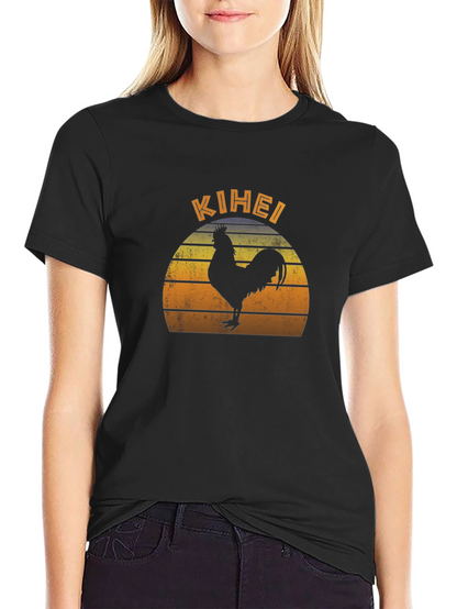 Kihei Rooster Sunset Graphic T-Shirt