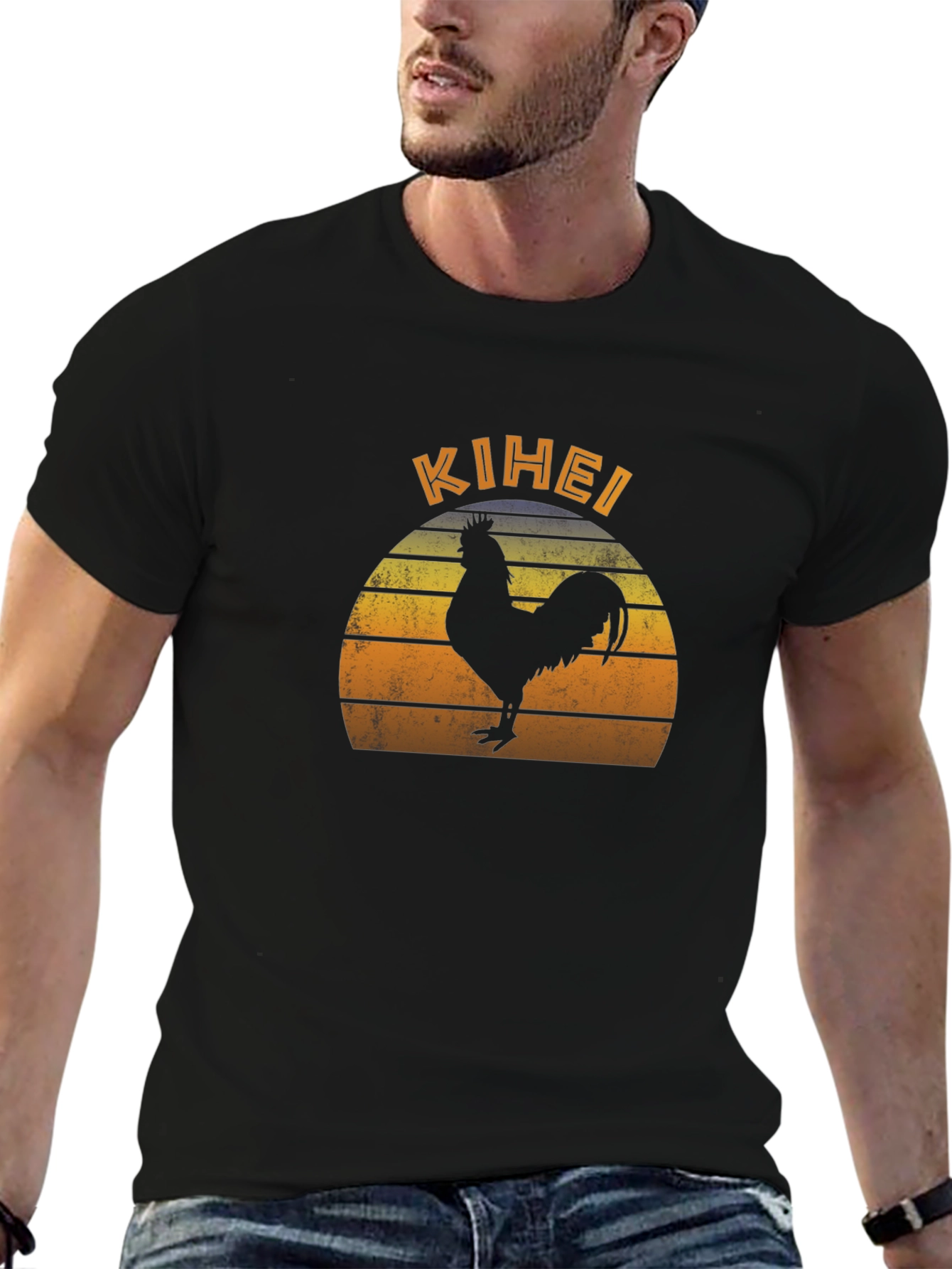 Kihei Rooster Sunset Graphic T-Shirt