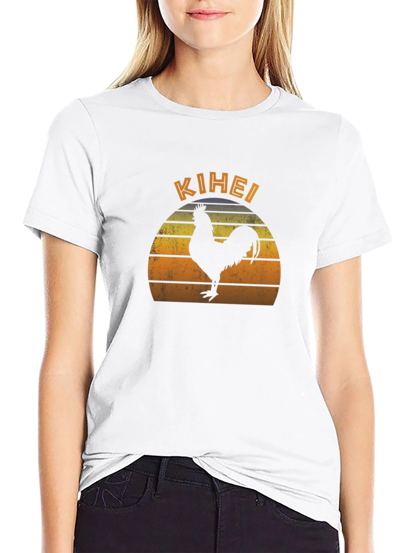Kihei Rooster Sunset Graphic T-Shirt
