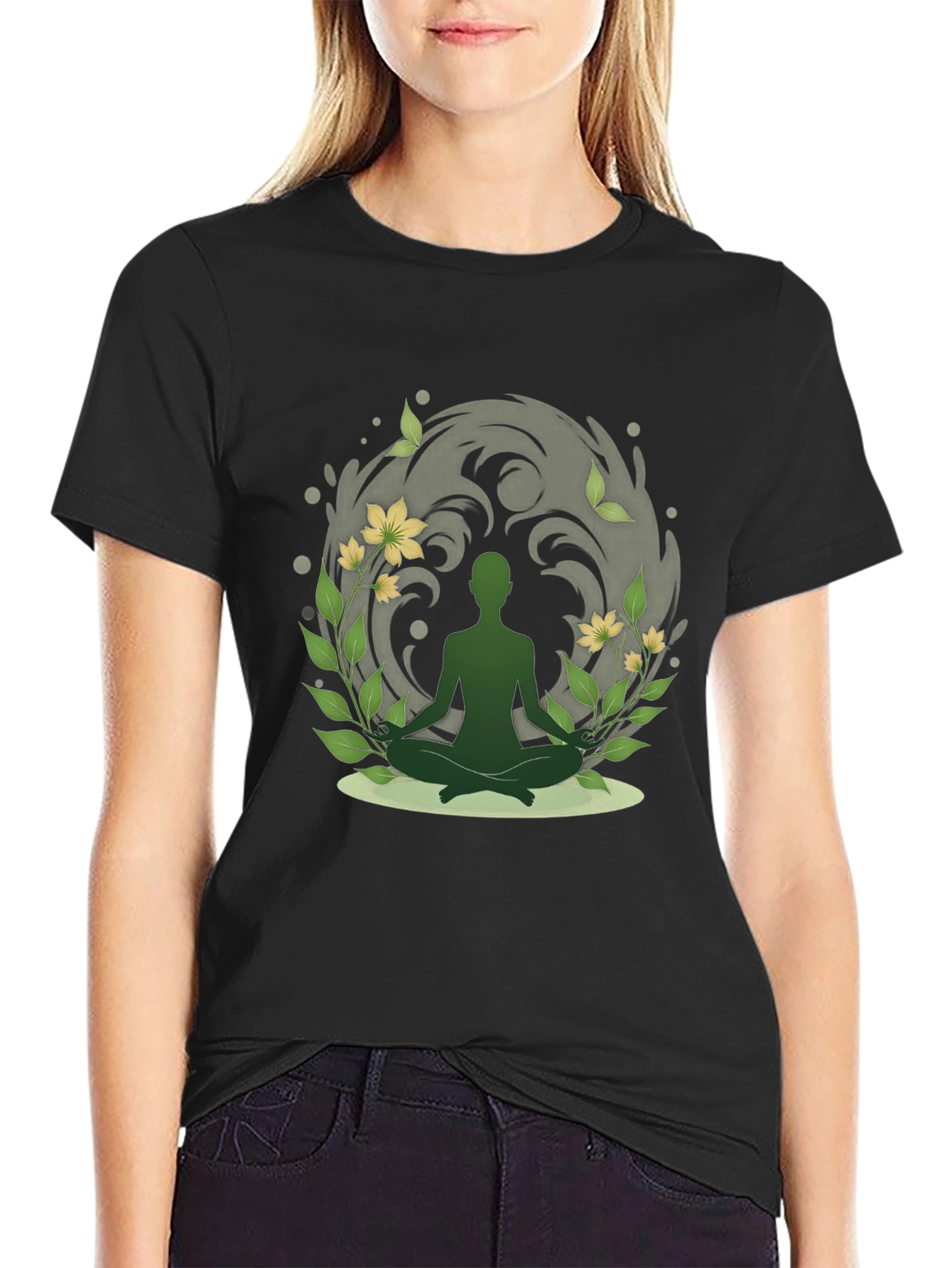 Nature Meditation T-Shirt - Spiritual Zen Design