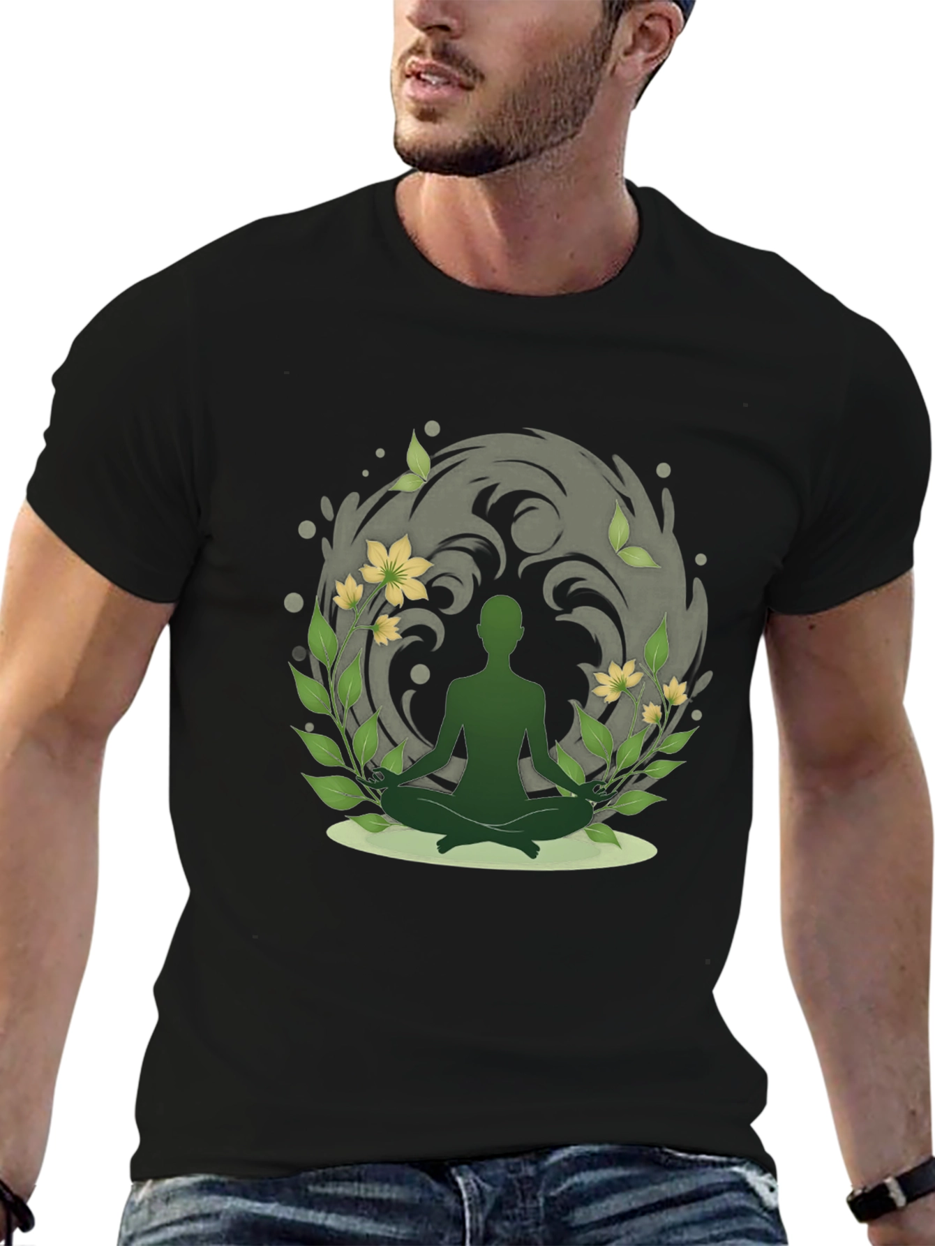 Nature Meditation T-Shirt - Spiritual Zen Design