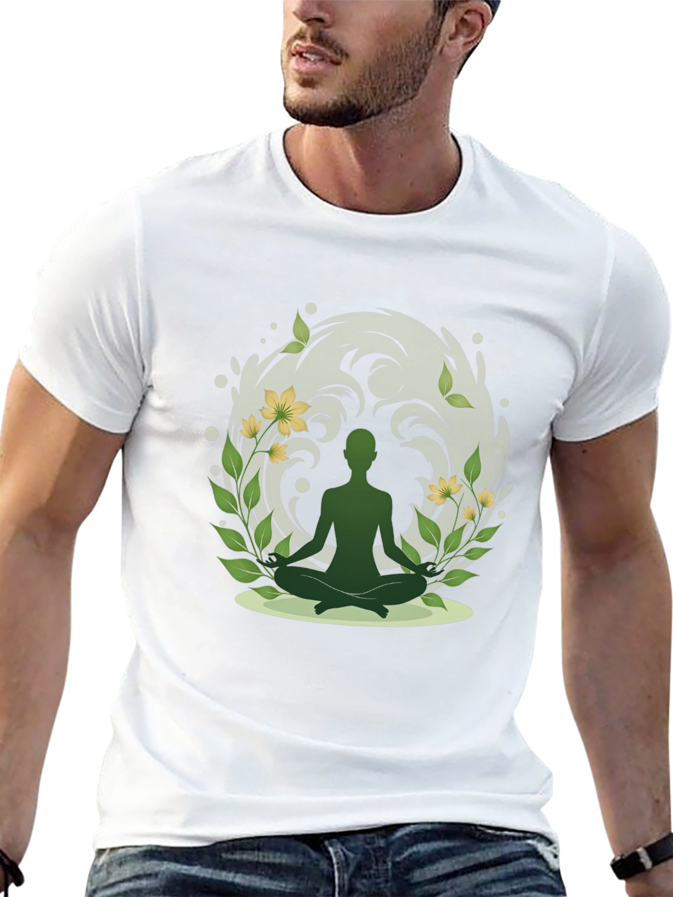 Nature Meditation T-Shirt - Spiritual Zen Design