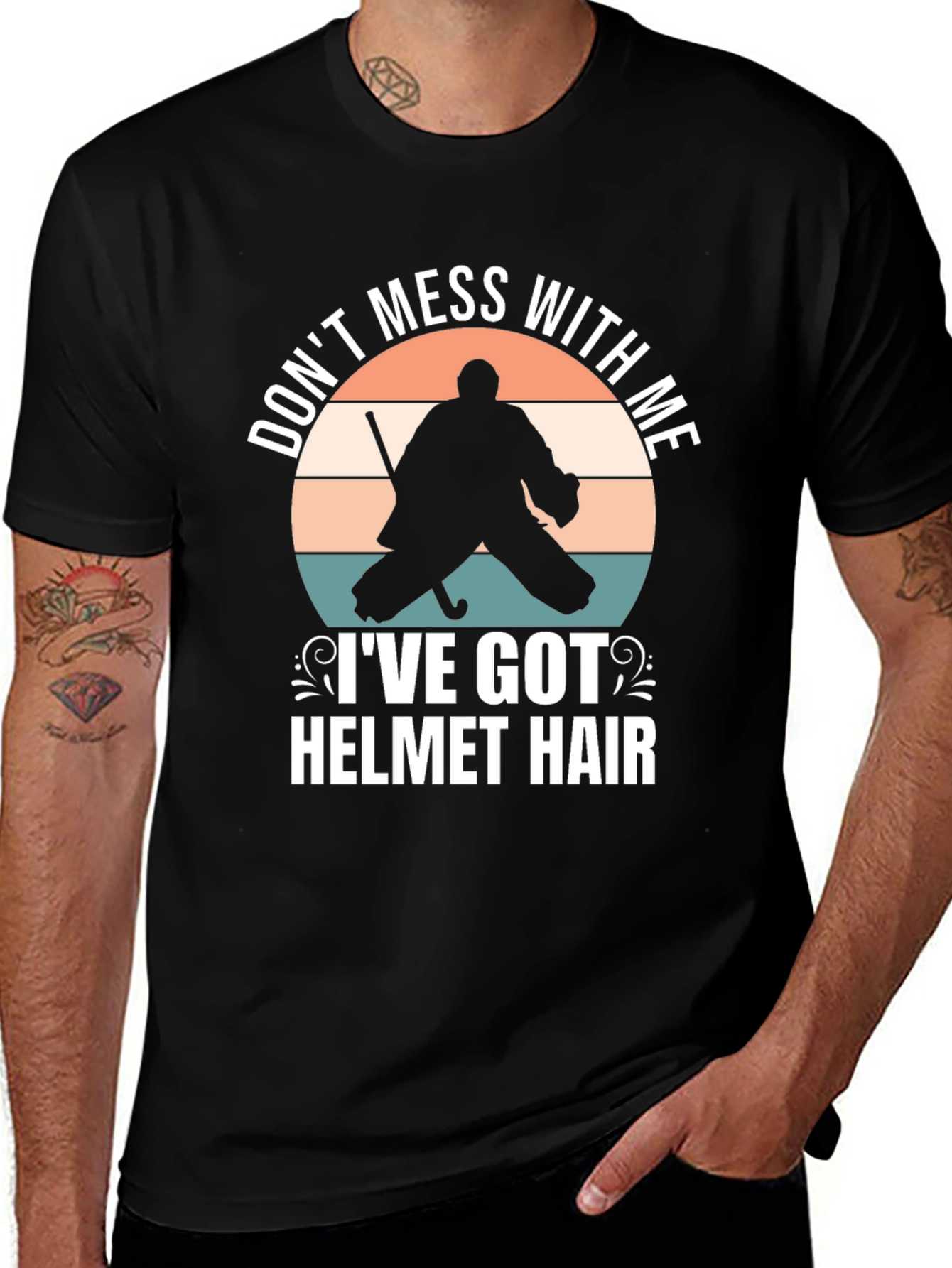 Hockey Goalie Helmet Hair T-Shirt