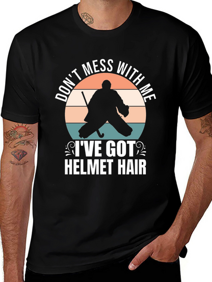 Hockey Goalie Helmet Hair T-Shirt