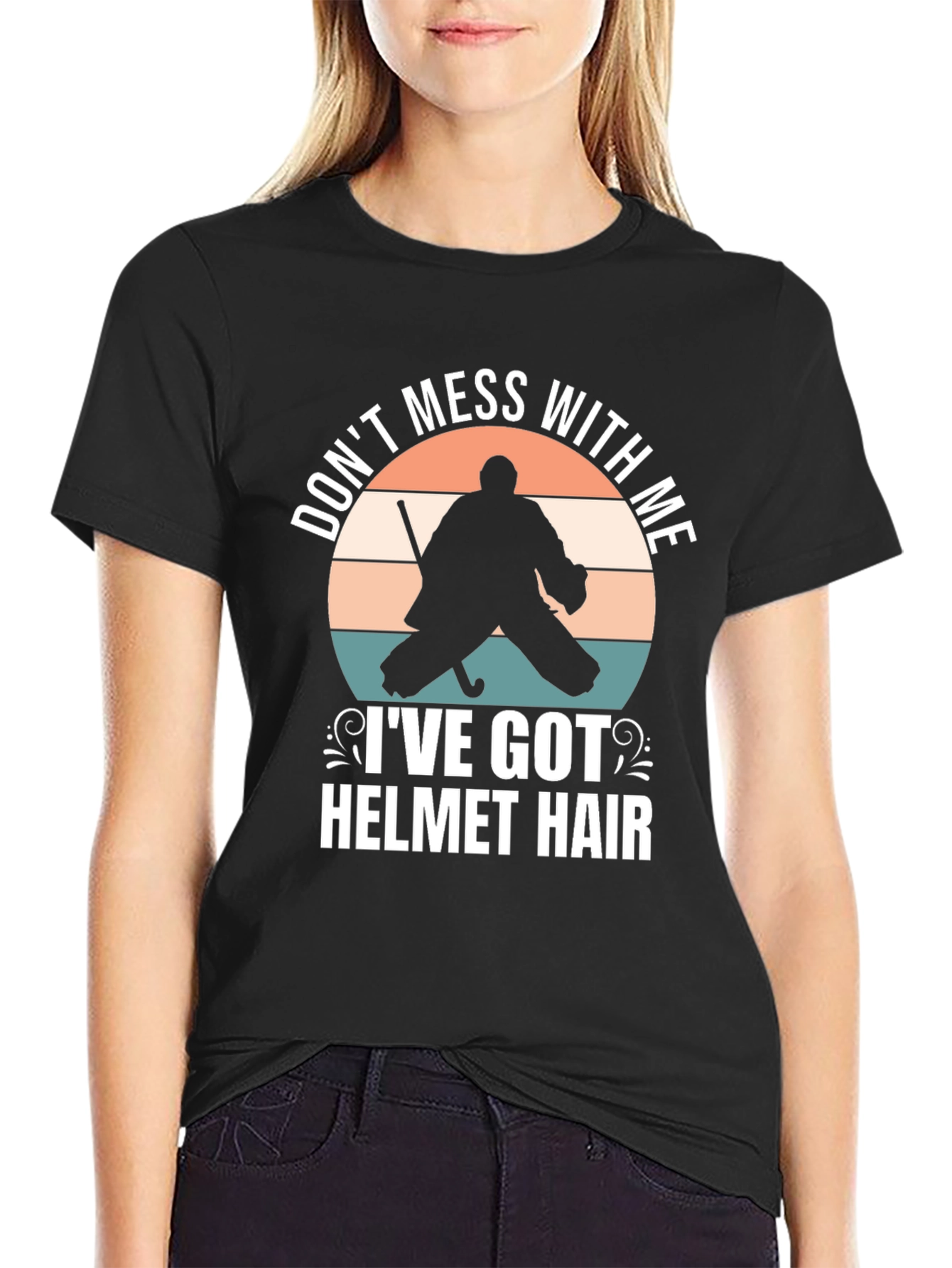 Hockey Goalie Helmet Hair T-Shirt