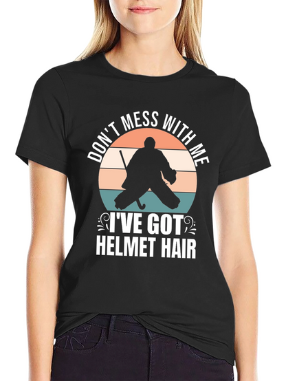 Hockey Goalie Helmet Hair T-Shirt