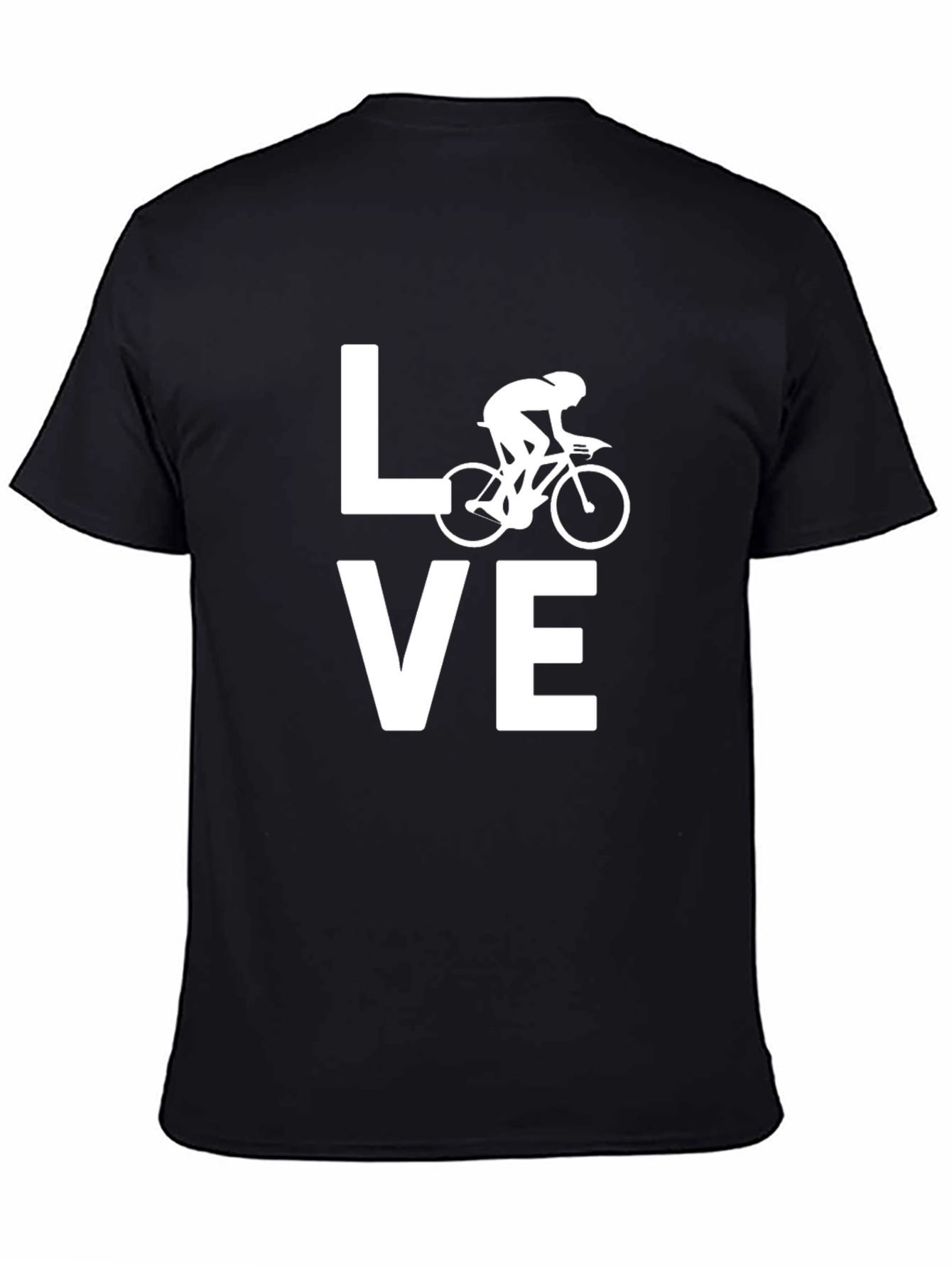 Love Cycling T-Shirt Bicycle Graphic Tee Black Cotton Top