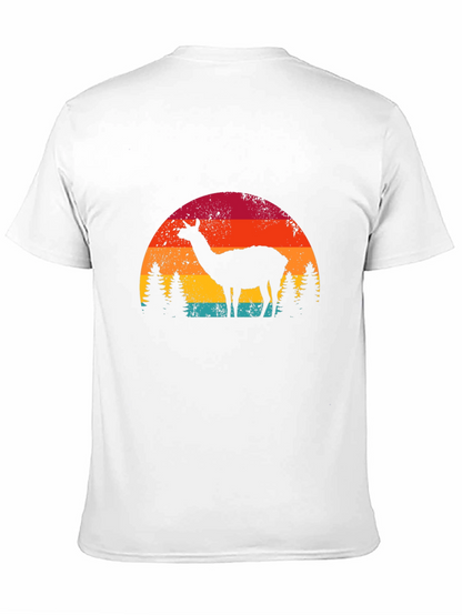 Llama Sunset Graphic Tee - Retro Style
