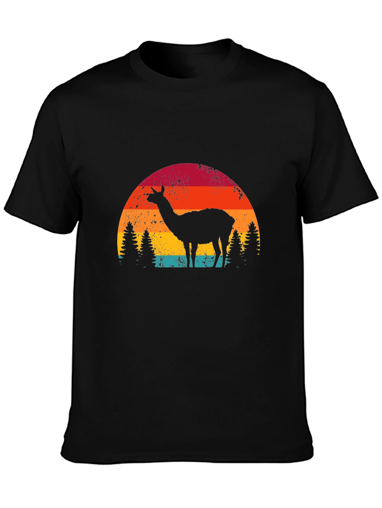 Llama Sunset Graphic Tee - Retro Style