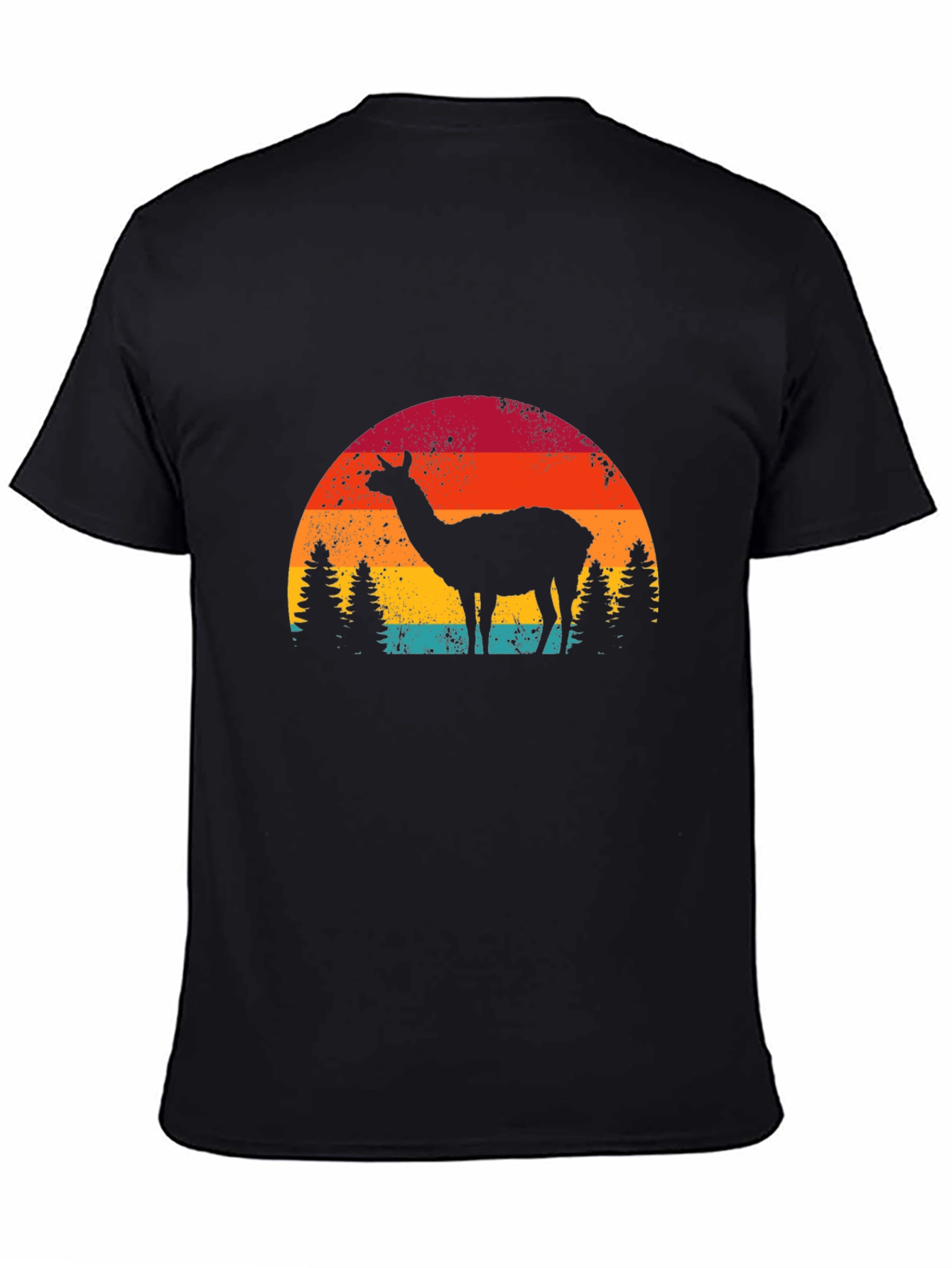 Llama Sunset Graphic Tee - Retro Style