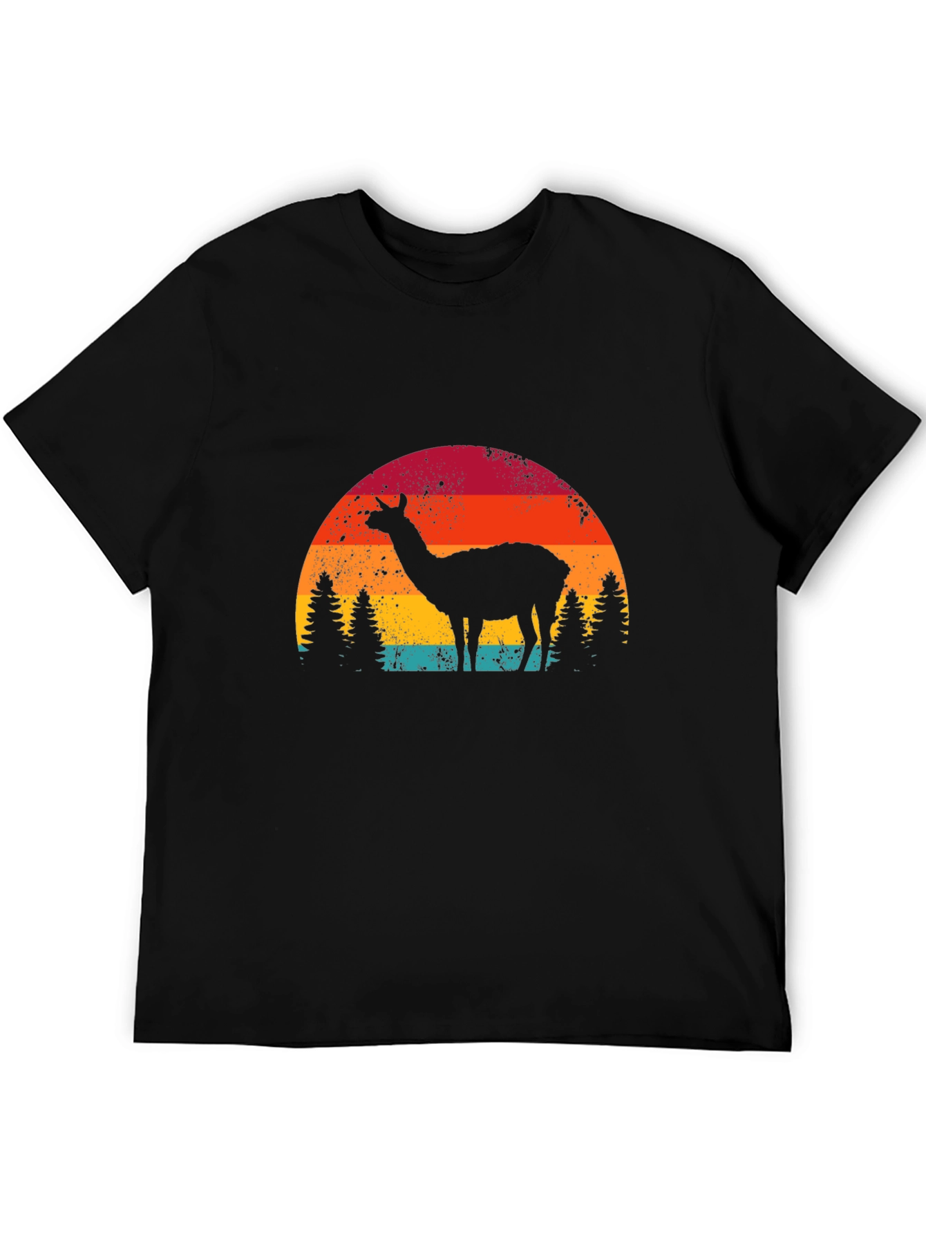 Llama Sunset Graphic Tee - Retro Style