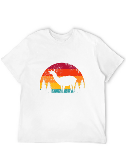 Llama Sunset Graphic Tee - Retro Style