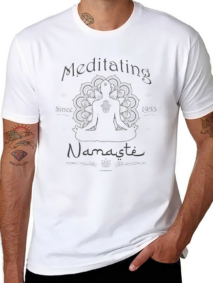 Meditating Namaste Graphic Tee - Relaxed Fit