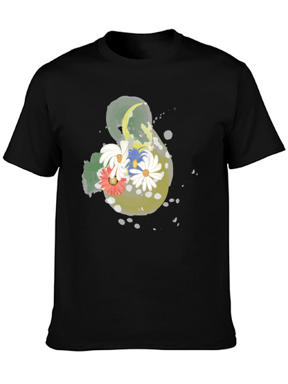 Floral Ampersand T-Shirt - Black Casual Tee