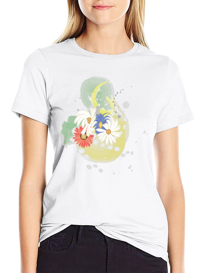 Floral Ampersand T-Shirt - Black Casual Tee
