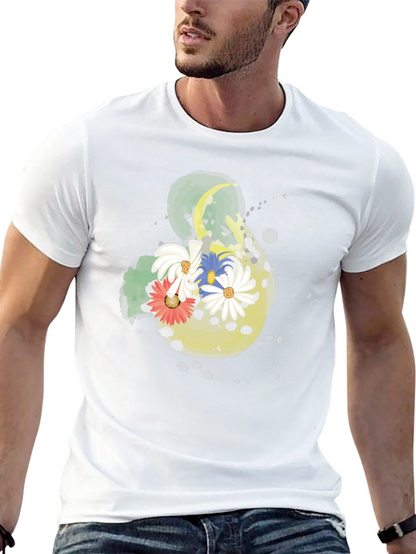Floral Ampersand T-Shirt - Black Casual Tee